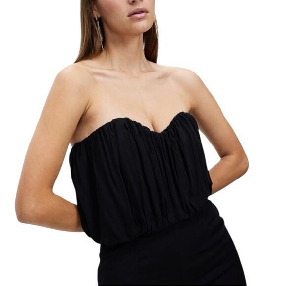 Third Form Strapless Cocktail Jumpsuit Black Viscose Size 8 - Picture 5 of 9